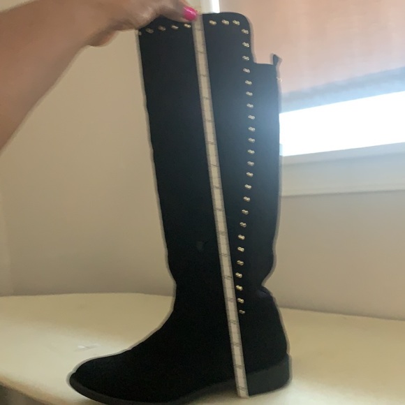 Tall black studded Sam Edelman Knee Boots - Picture 12 of 13